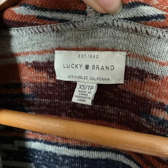 LUCKY brand open cardigan sweater car coat Aztec Southwest style sz XS boho chic - Picture 13 of 16